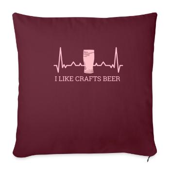 J’aime les brasseurs d’alcool de bière artisanale, les brasseurs - Housse de coussin décorative 45 x 45 cm - bordeaux - Devant