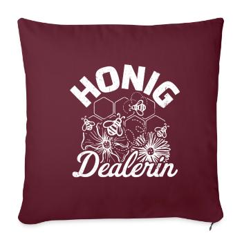 Honig Dealerin - Imkerin Honigdealer Biene Geschen - Sofakissenbezug 45 x 45 cm - Burgunderrot - Vorne