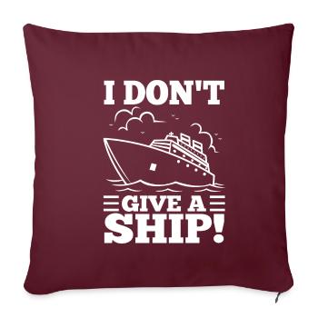 Je m’en fous d’un navire - Housse de coussin décorative 45 x 45 cm - bordeaux - Devant