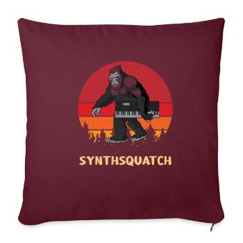 Sasquatch Synthétiseur DJ Clavier Synthsquatch - Housse de coussin décorative 45 x 45 cm - bordeaux - Devant