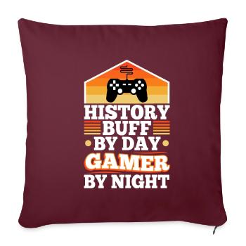 History by day gamer by night - Sofakissenbezug 45 x 45 cm - Burgunderrot - Vorne