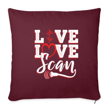 Live Love Scan - Sofakissenbezug 45 x 45 cm - Burgunderrot - Vorne