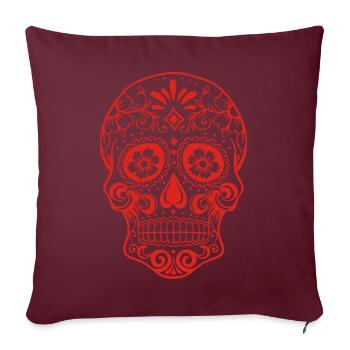 Tattoo Skull Outlaw Streetwear - Sofa pillowcase 17,3'' x 17,3'' (45 x 45 cm) - burgundy - Front
