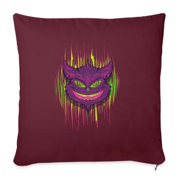 Böse Katze - Sofakissenbezug 45 x 45 cm - Burgunderrot - Vorne