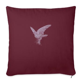 Colombe rose de la paix Dispersion de la colombe - Housse de coussin décorative 45 x 45 cm - bordeaux - Devant
