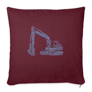 Pilote de pelle hydraulique à partir de mots Pilote de pelle - Housse de coussin décorative 45 x 45 cm - bordeaux - Devant