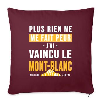 randonnée alpinisme Mont Blanc Humour alpiniste - Housse de coussin décorative 45 x 45 cm - bordeaux - Devant