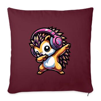 Dabbing Hérisson - Housse de coussin décorative 45 x 45 cm - bordeaux - Devant