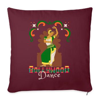 Bollywood-Musik, Bollywood-Dance, Tanz - Sofakissenbezug 45 x 45 cm - Burgunderrot - Vorne
