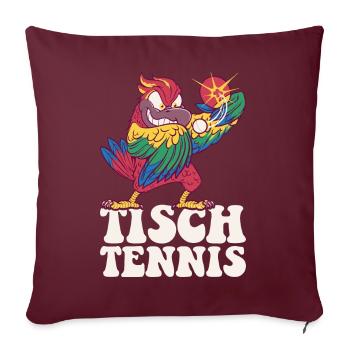 Tennis de Table Perroquet Tenue Tennis de Table Oiseau - Housse de coussin décorative 45 x 45 cm - bordeaux - Devant