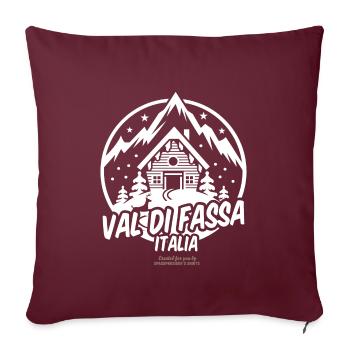 Val di Fassa Italia Skigebiet - Sofakissenbezug 45 x 45 cm - Burgunderrot - Vorne