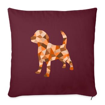 Chien cubiste - Housse de coussin décorative 45 x 45 cm - bordeaux - Devant