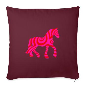 Chemise western poney équestre équitation chevaux - Housse de coussin décorative 45 x 45 cm - bordeaux - Devant