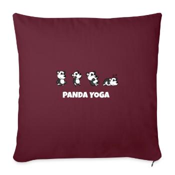 Panda Yoga | drôle de doux | Cadeau - Housse de coussin décorative 45 x 45 cm - bordeaux - Devant