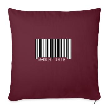 Made in 2019 Barcode Geschenk Geburtstag - Sofakissenbezug 45 x 45 cm - Burgunderrot - Vorne