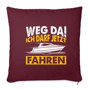 Motorboot Boot Fahren Sportboot Führerschein Gesch - Sofakissenbezug 45 x 45 cm - Burgunderrot - Vorne