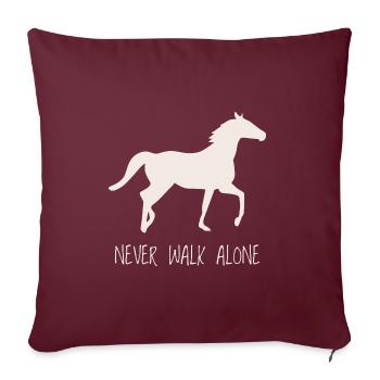 Fille de cheval sur un cheval cadeau pour les filles - Housse de coussin décorative 45 x 45 cm - bordeaux - Devant