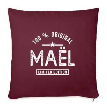 Maël Original Cadeau personnalisé prénom mael - Housse de coussin décorative 45 x 45 cm - bordeaux - Devant