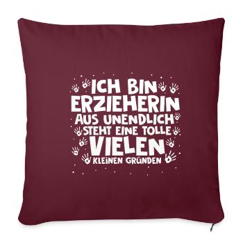 Erzieherin Kita Kiga Kindergarten Tagesmutter Erzi - Sofakissenbezug 45 x 45 cm - Burgunderrot - Vorne
