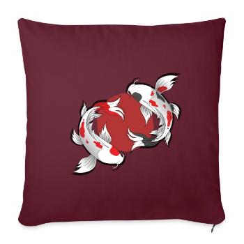 Koi Karpfen Japan Geschenk Fisch Japanische Kunst - Sofakissenbezug 45 x 45 cm - Burgunderrot - Vorne