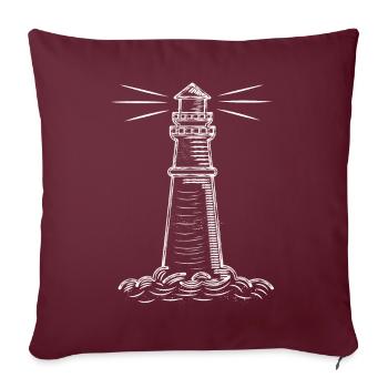 Phare de la mer du Nord de la mer Baltique côte nord - Housse de coussin décorative 45 x 45 cm - bordeaux - Devant