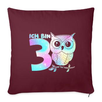 Ich bin 3 - 3 Jahre alt 3. Geburtstag Geschenk für - Sofakissenbezug 45 x 45 cm - Burgunderrot - Vorne