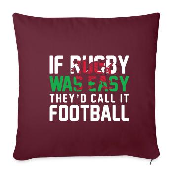 Cadeau de rugby du Pays de Galles Drapeau gallois - Housse de coussin décorative 45 x 45 cm - bordeaux - Devant