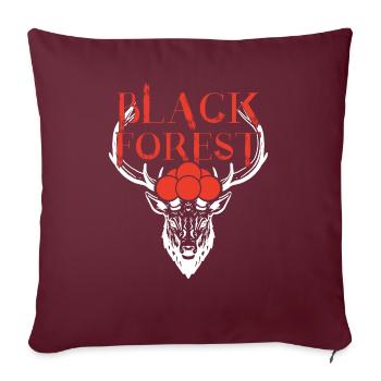 Cerf de la Forêt-Noire - Housse de coussin décorative 45 x 45 cm - bordeaux - Devant