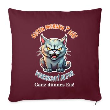 Bonjour? Hein! Méfiez-vous de la vieille glace très fine - Housse de coussin décorative 45 x 45 cm - bordeaux - Devant