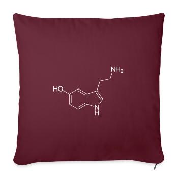 Formule structurelle de la sérotonine - blanc - Housse de coussin décorative 45 x 45 cm - bordeaux - Devant