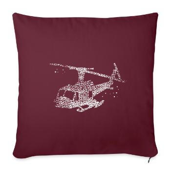 Helikopter Vintage Hubschrauber Silhouette - Sofakissenbezug 45 x 45 cm - Burgunderrot - Vorne