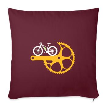Vélo manivelle VTT Ebike vélo vélo - Housse de coussin décorative 45 x 45 cm - bordeaux - Devant