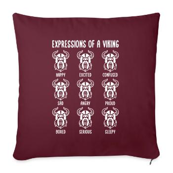 Islande Viking Emotions Islande Norvège - Housse de coussin décorative 45 x 45 cm - bordeaux - Devant