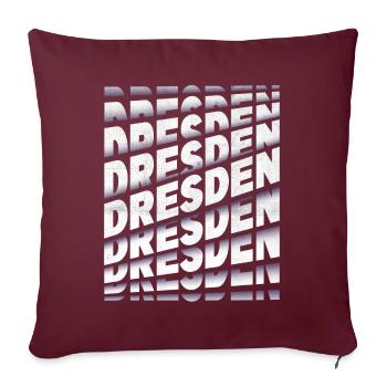 Dresde Allemagne City Font Skyline Accueil - Housse de coussin décorative 45 x 45 cm - bordeaux - Devant