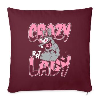 Rat animal Rat rongeur - Housse de coussin décorative 45 x 45 cm - bordeaux - Devant