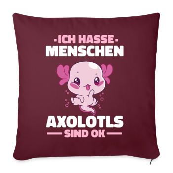 Axolotl Schwanzlurch Axolotls - Sofakissenbezug 45 x 45 cm - Burgunderrot - Vorne
