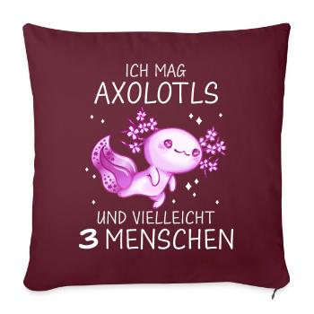 Axolotl Schwanzlurch Axolotls - Sofakissenbezug 45 x 45 cm - Burgunderrot - Vorne
