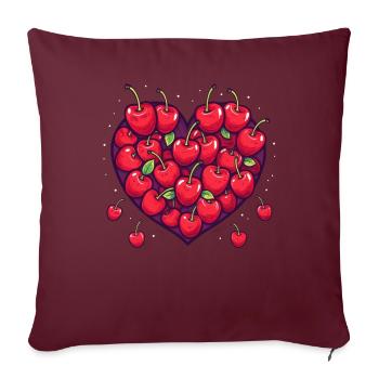 Cerise Fruit Cerises Cerise - Housse de coussin décorative 45 x 45 cm - bordeaux - Devant
