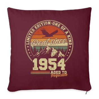 Grand depuis 1954 - Millésime Millésime 1954 - Housse de coussin décorative 45 x 45 cm - bordeaux - Devant