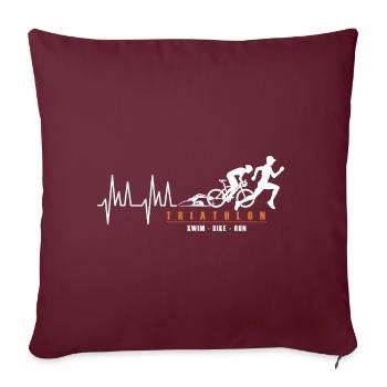 Triathlon triathlète sport triathlon - Housse de coussin décorative 45 x 45 cm - bordeaux - Devant