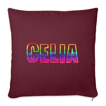 celia rs regenbogen - Sofakissenbezug 45 x 45 cm - Burgunderrot - Vorne