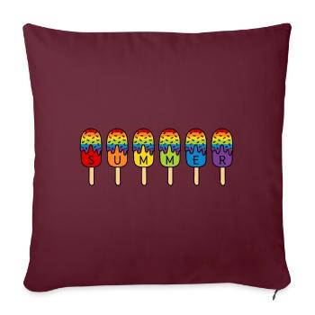 Summer - Regenbogen - Eis essen - Sommer - Eis - Sofakissenbezug 45 x 45 cm - Burgunderrot - Vorne