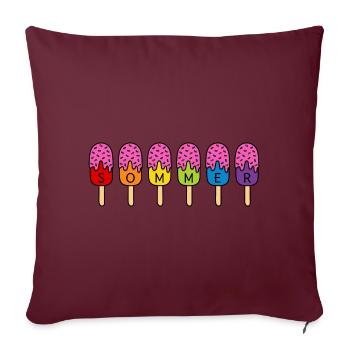 Sommer Eis essen Regenbogen bunt pink Eis - Sofakissenbezug 45 x 45 cm - Burgunderrot - Vorne