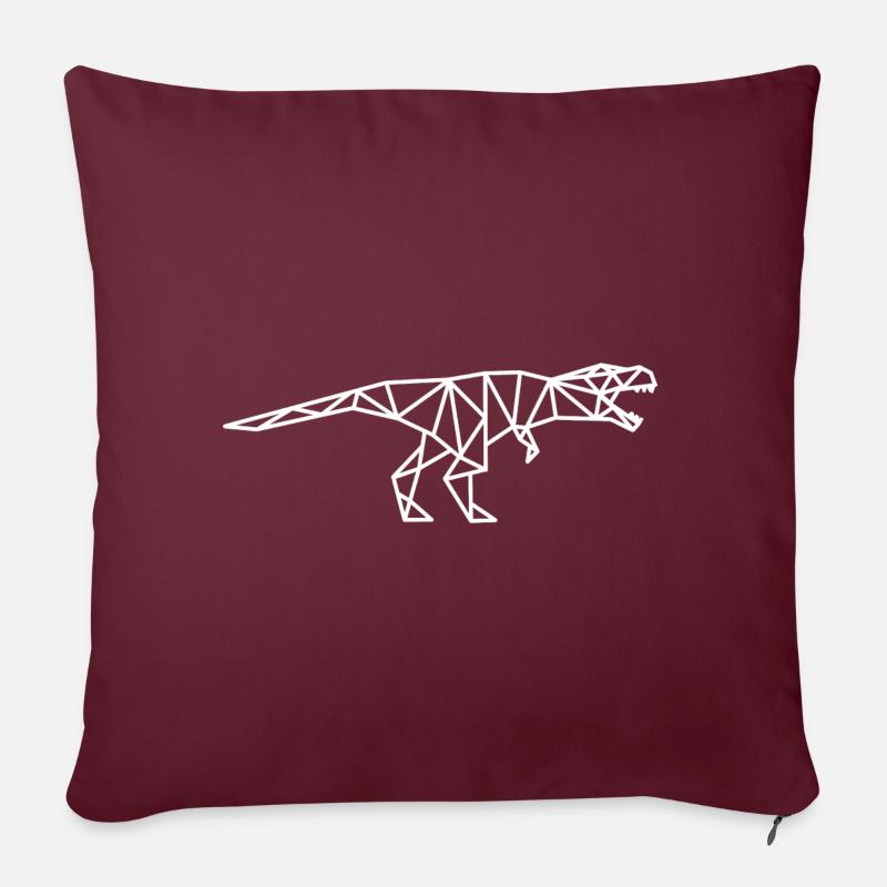 T Rex Geometrisch Linien - Sofakissenbezug 45 x 45 cm - Burgunderrot
