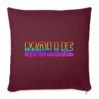 mollie rs arc-en-ciel - Housse de coussin décorative 45 x 45 cm - bordeaux - Devant