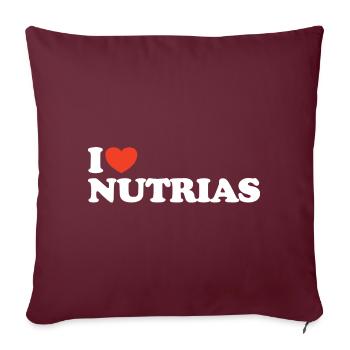 I love Nutrias Herz Shirt - Sofakissenbezug 45 x 45 cm - Burgunderrot - Vorne