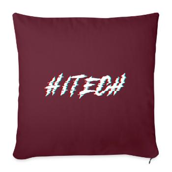 Hitech | Sous-genre Psytrance - Housse de coussin décorative 45 x 45 cm - bordeaux - Devant