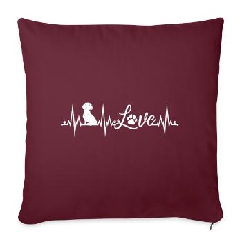 Teckel Heartbeat Teckel Cher Chien Teckel - Housse de coussin décorative 45 x 45 cm - bordeaux - Devant