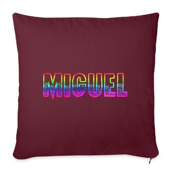 Miguel RS Arc-en-ciel - Housse de coussin décorative 45 x 45 cm - bordeaux - Devant