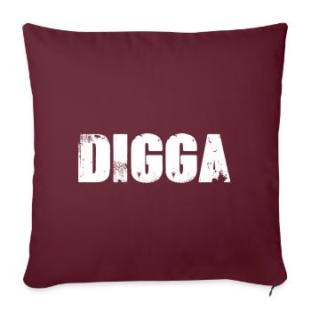 Digga - Sofakissenbezug 45 x 45 cm - Burgunderrot - Vorne